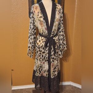 Floral and Leopard Print Dress